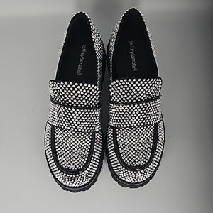 Jeffrey Campbell Black and Silver Studded Loafers
